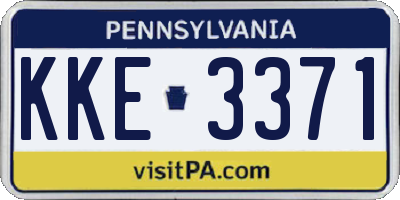 PA license plate KKE3371