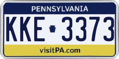 PA license plate KKE3373