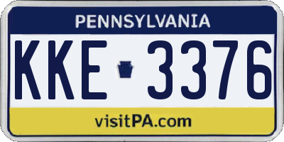 PA license plate KKE3376