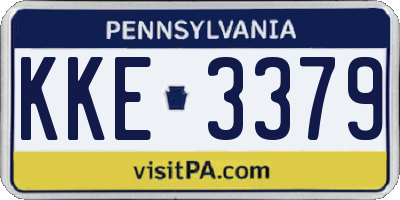 PA license plate KKE3379