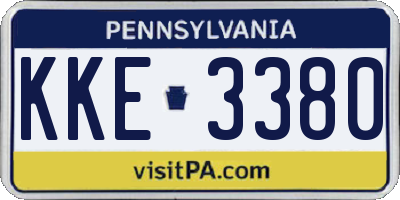 PA license plate KKE3380