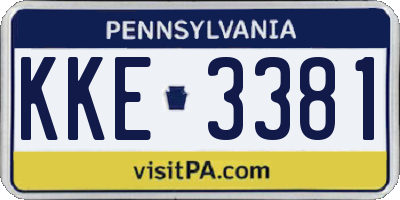 PA license plate KKE3381