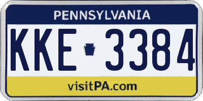 PA license plate KKE3384