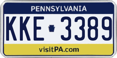 PA license plate KKE3389