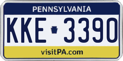 PA license plate KKE3390