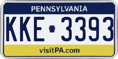 PA license plate KKE3393
