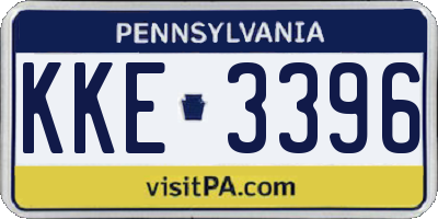 PA license plate KKE3396