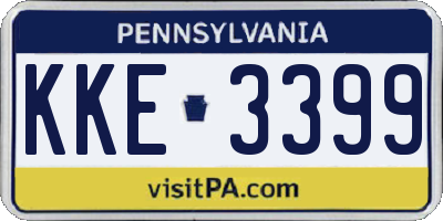 PA license plate KKE3399