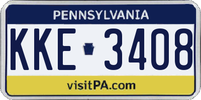 PA license plate KKE3408