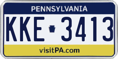 PA license plate KKE3413