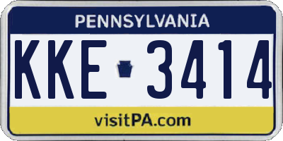 PA license plate KKE3414
