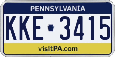 PA license plate KKE3415