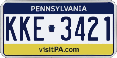 PA license plate KKE3421