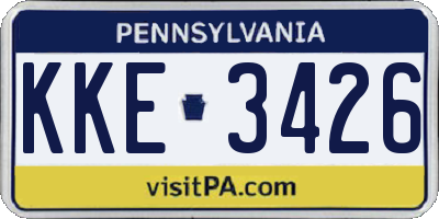 PA license plate KKE3426
