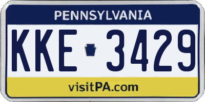 PA license plate KKE3429