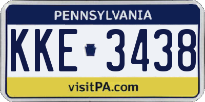 PA license plate KKE3438