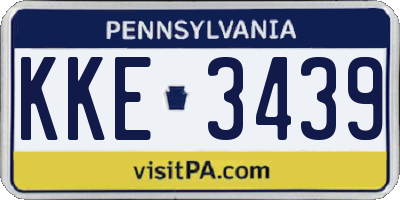 PA license plate KKE3439