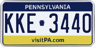 PA license plate KKE3440