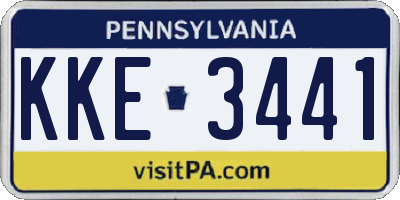 PA license plate KKE3441