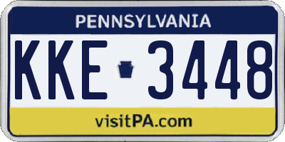 PA license plate KKE3448