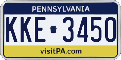 PA license plate KKE3450