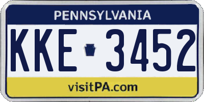 PA license plate KKE3452
