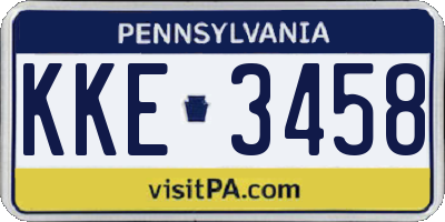 PA license plate KKE3458