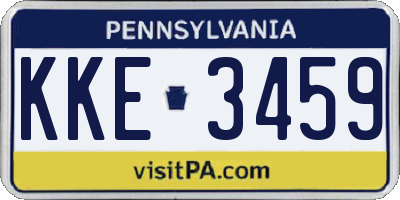 PA license plate KKE3459