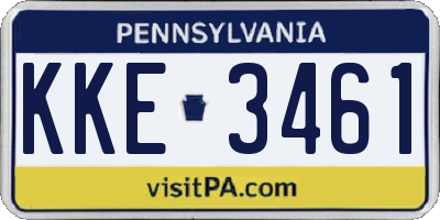 PA license plate KKE3461