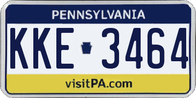 PA license plate KKE3464