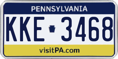 PA license plate KKE3468