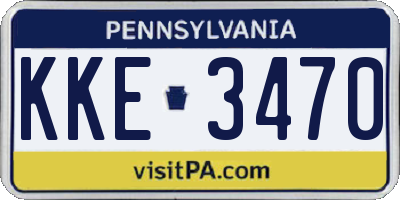 PA license plate KKE3470
