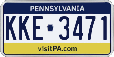 PA license plate KKE3471
