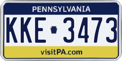 PA license plate KKE3473