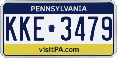 PA license plate KKE3479