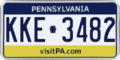 PA license plate KKE3482
