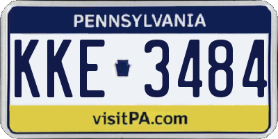 PA license plate KKE3484