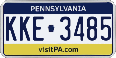 PA license plate KKE3485