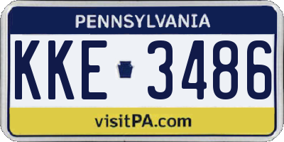 PA license plate KKE3486