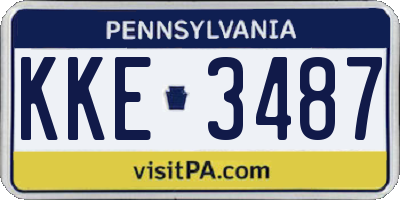PA license plate KKE3487
