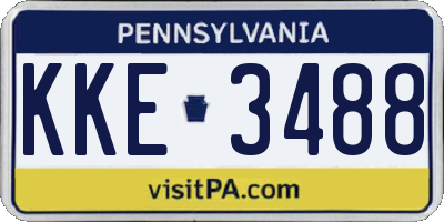 PA license plate KKE3488