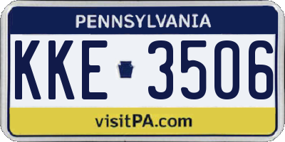 PA license plate KKE3506