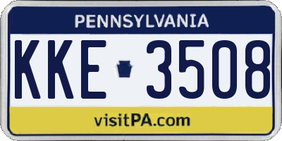 PA license plate KKE3508