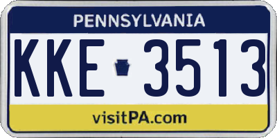 PA license plate KKE3513