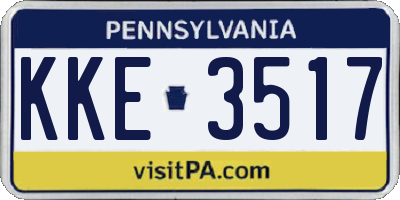 PA license plate KKE3517
