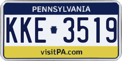 PA license plate KKE3519