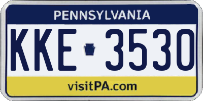 PA license plate KKE3530