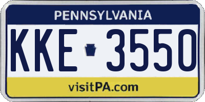 PA license plate KKE3550