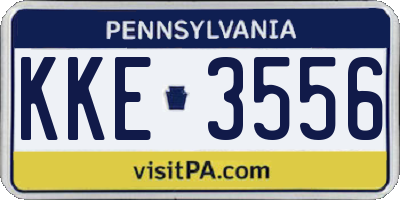 PA license plate KKE3556