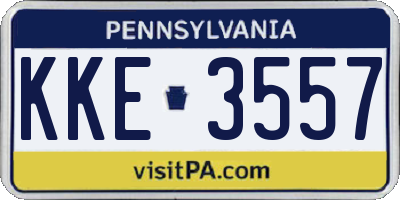 PA license plate KKE3557